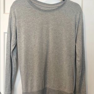 Beyond Yoga Light Gray Yoga Open Back Sweatshirt